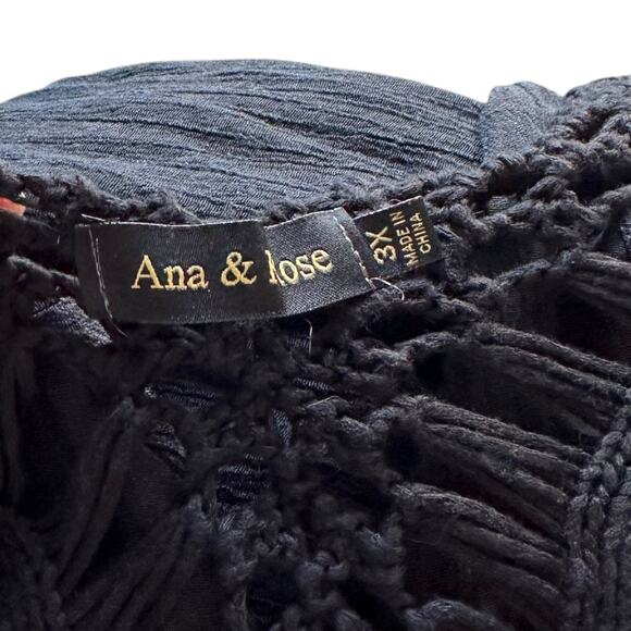 Womens Cover Up 3XL Black Beach Pool Boho Fringe Biker Goth Flowy Whimsigoth - Picture 5 of 6